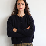 Modern Buttons Knit Sweater Navy