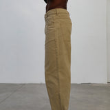 Seams Pocket Comfy Pants Camel