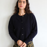Modern Buttons Knit Sweater Navy