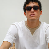 Double Tone Trendy T-Shirt Beige & White