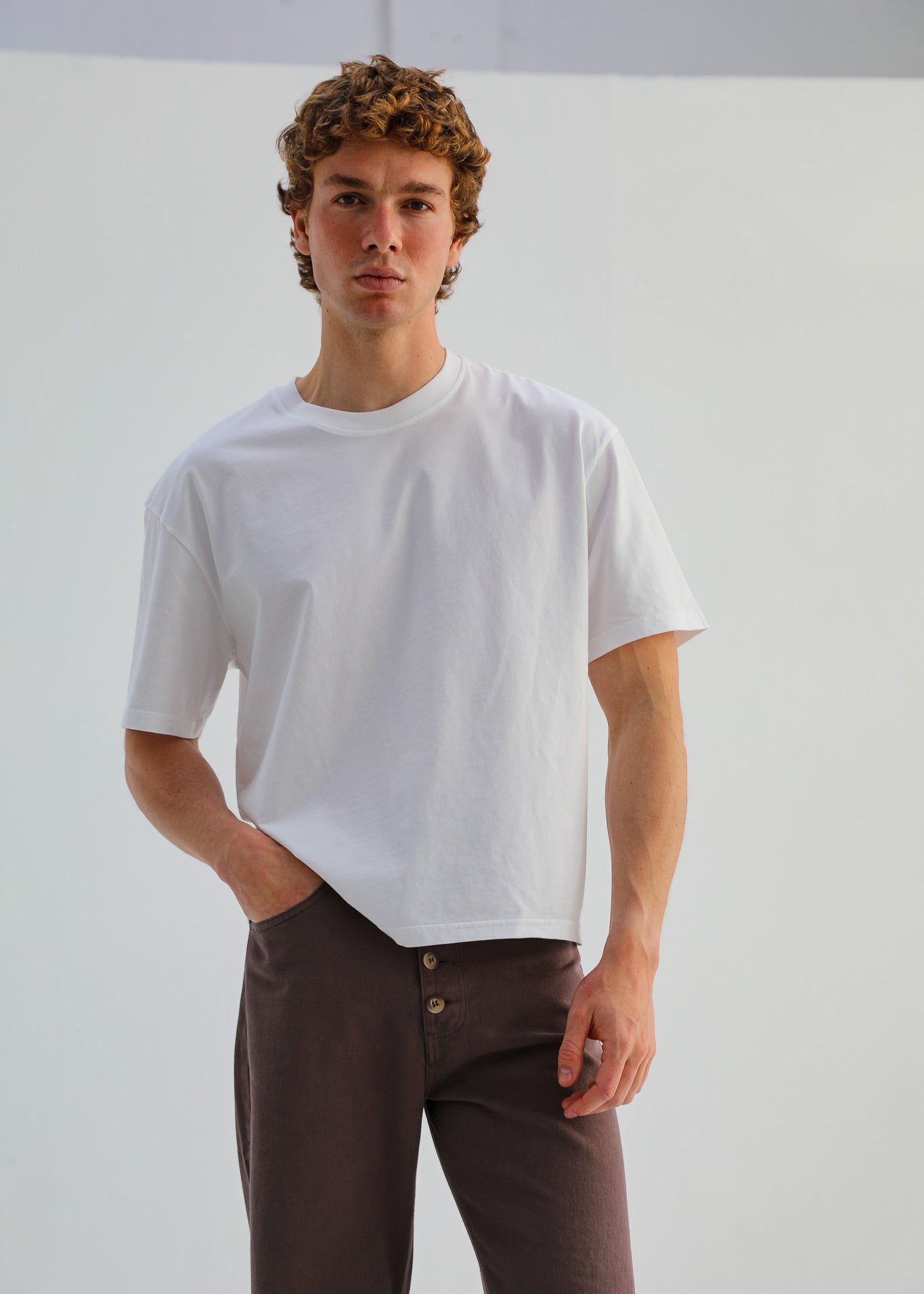 Short Modern Trendy T-Shirt White