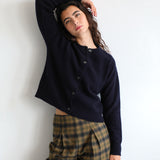 Modern Buttons Knit Sweater Navy
