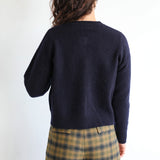 Modern Buttons Knit Sweater Navy