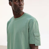 Trendy Side Pocket T-Shirt Green