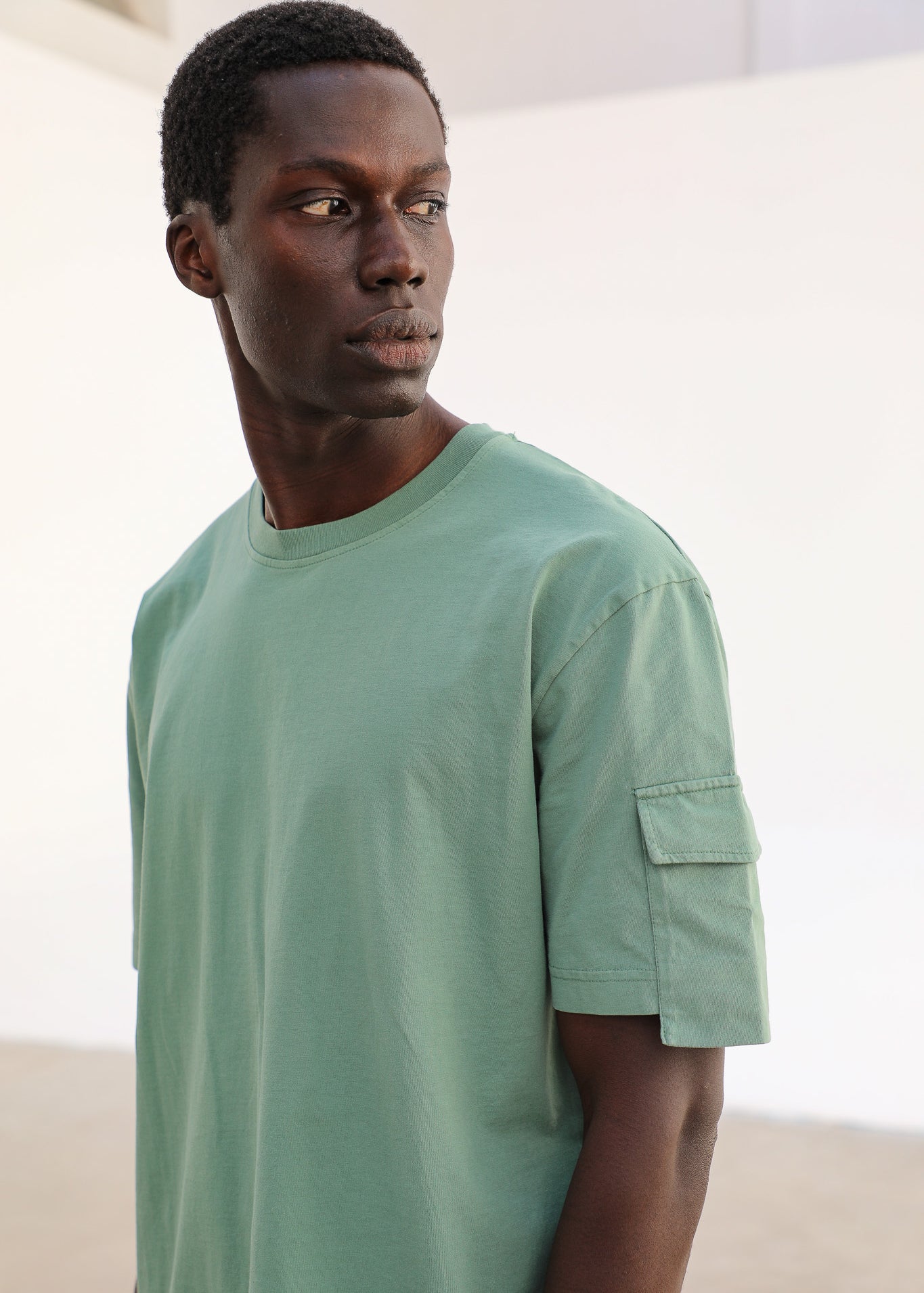 Trendy Side Pocket T-Shirt Green