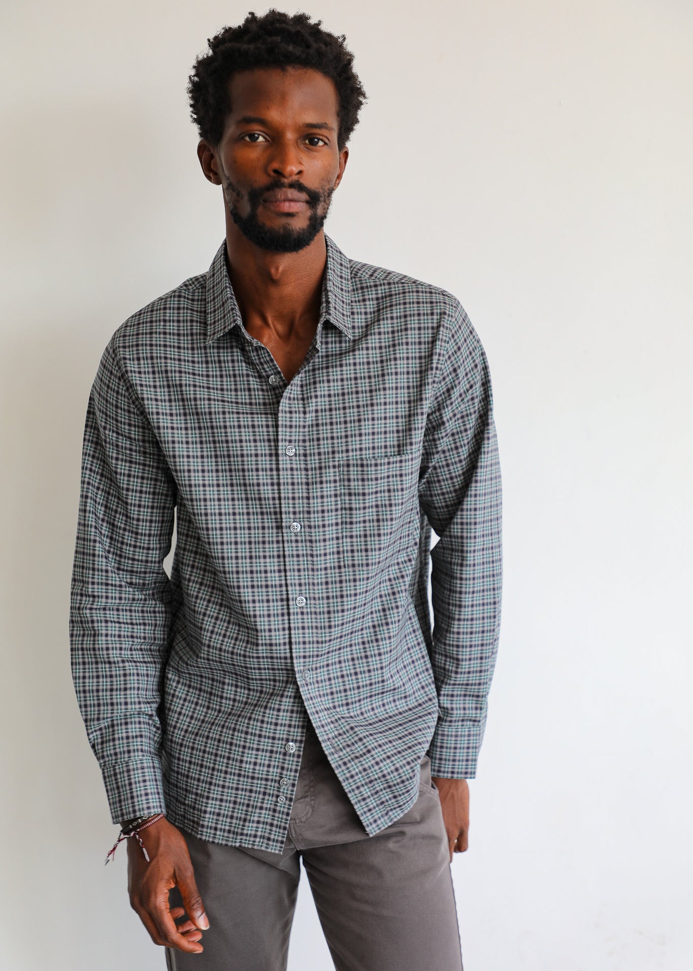 Square Shirt Green & Grey