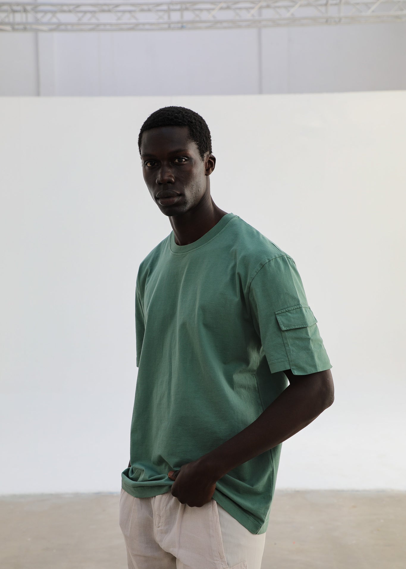 Trendy Side Pocket T-Shirt Green
