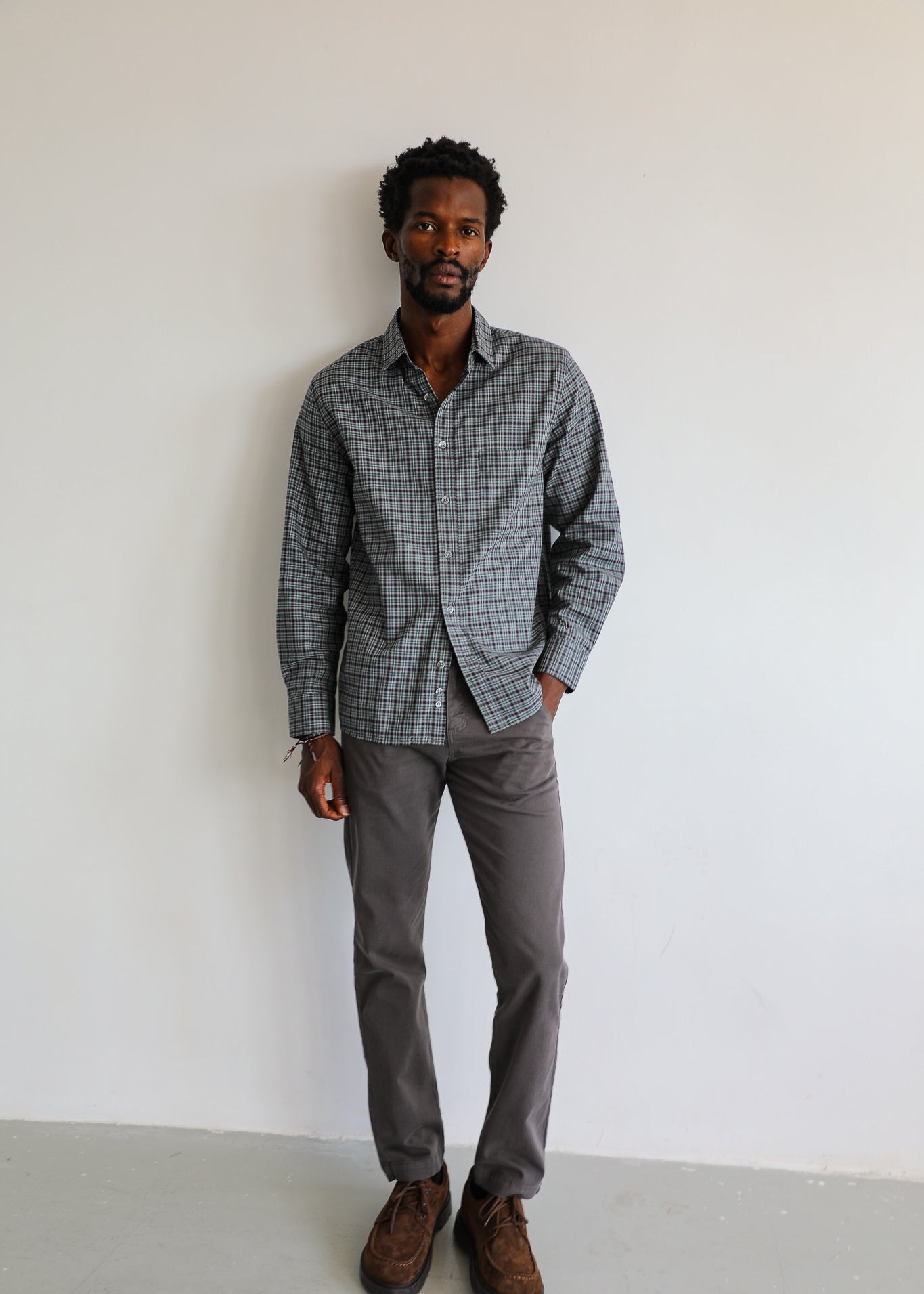 Square Shirt Green & Grey