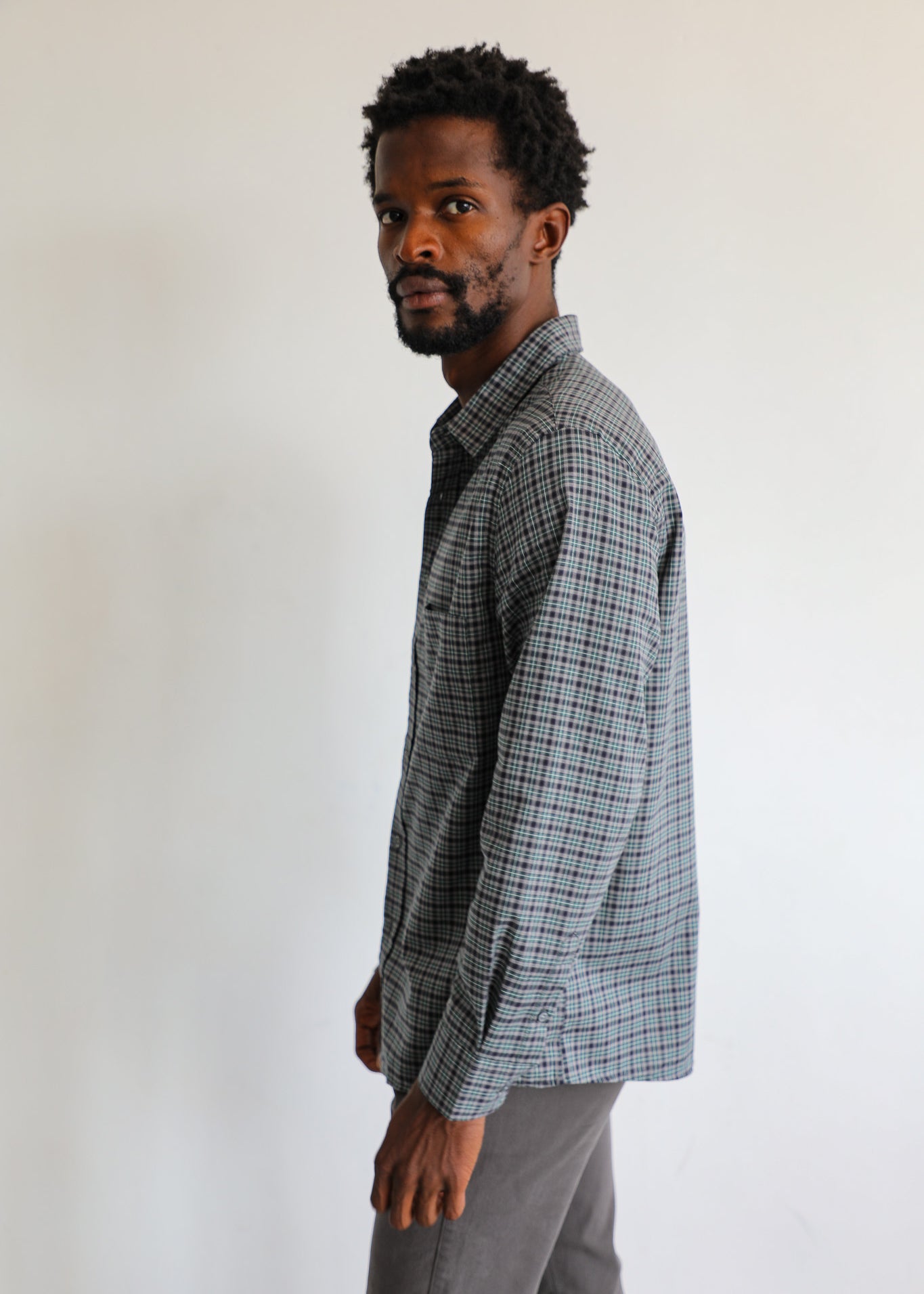 Square Shirt Green & Grey