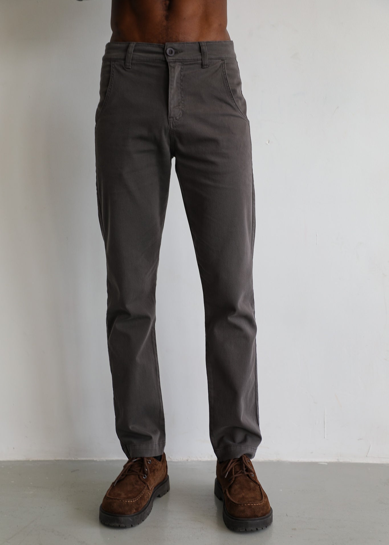 Button Comfy Pants Dark Grey