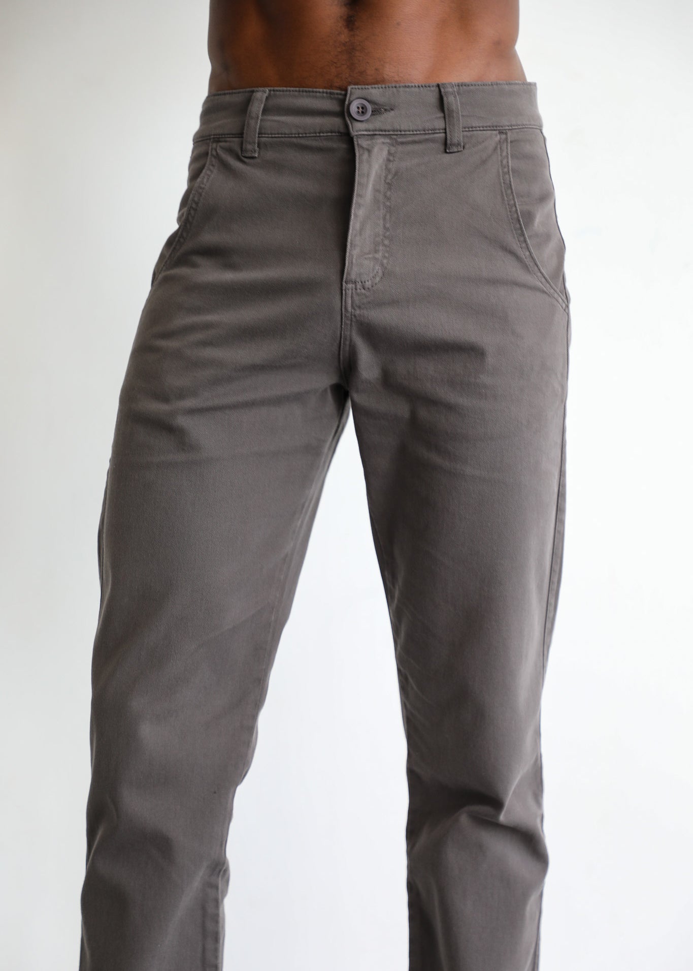 Button Comfy Pants Dark Grey