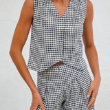 Vichy Vest Navy & White