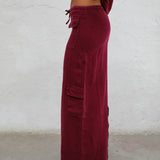 Cool Linen Skirt Burgundy