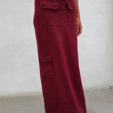 Cool Linen Skirt Burgundy