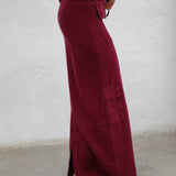 Cool Linen Skirt Burgundy
