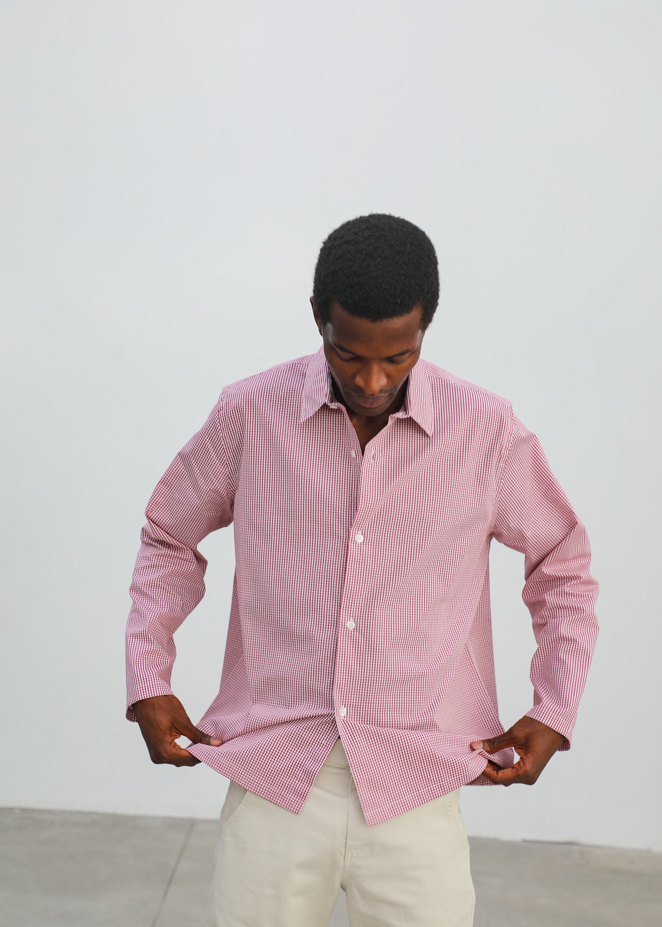 Square Modern Shirt Red & White