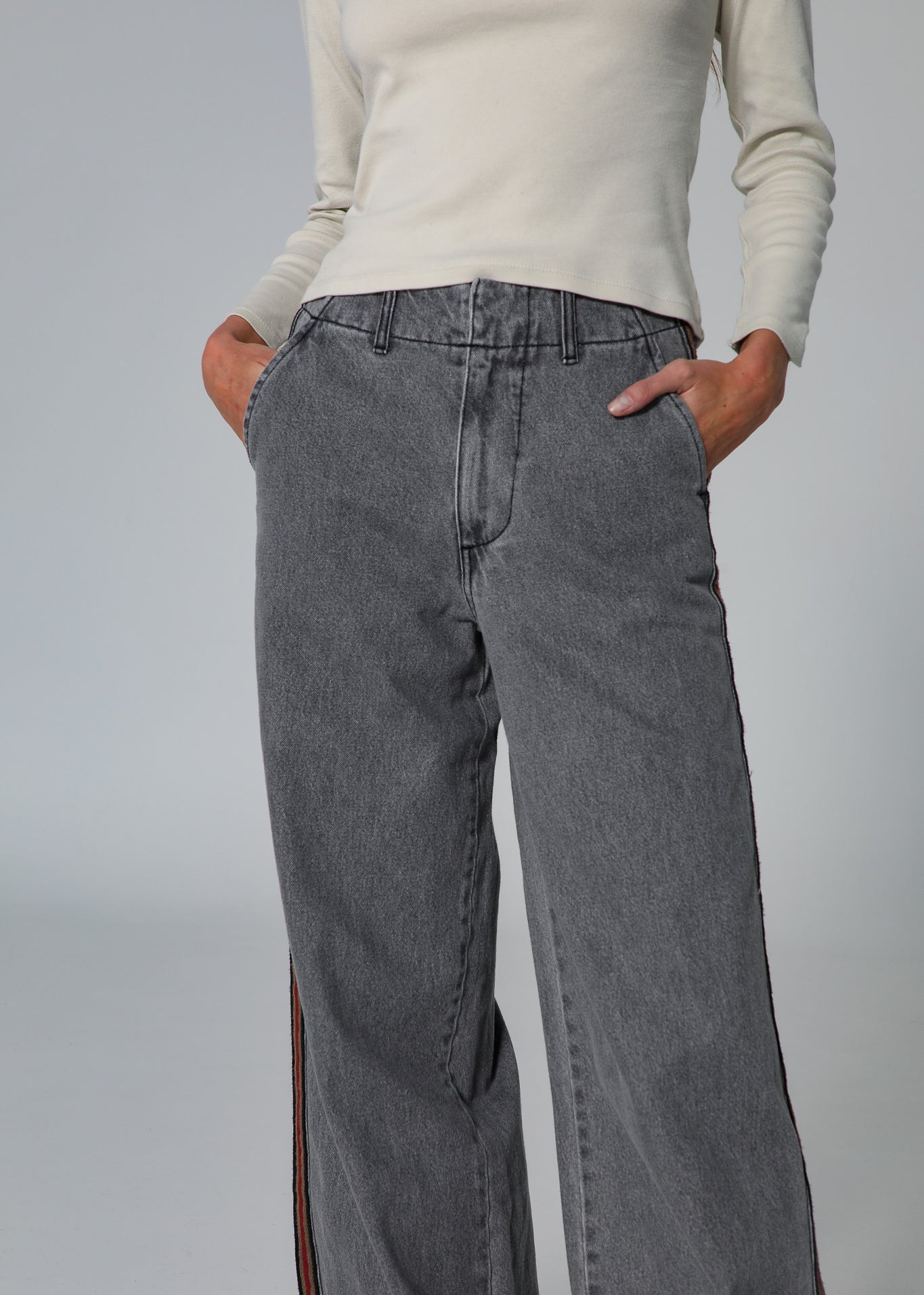 Denim Pants Stripe Detail