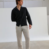 Linen Blazer Guayabera Navy