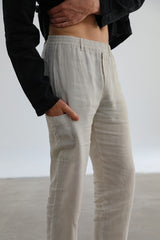 Linen Comfy Pants Beige