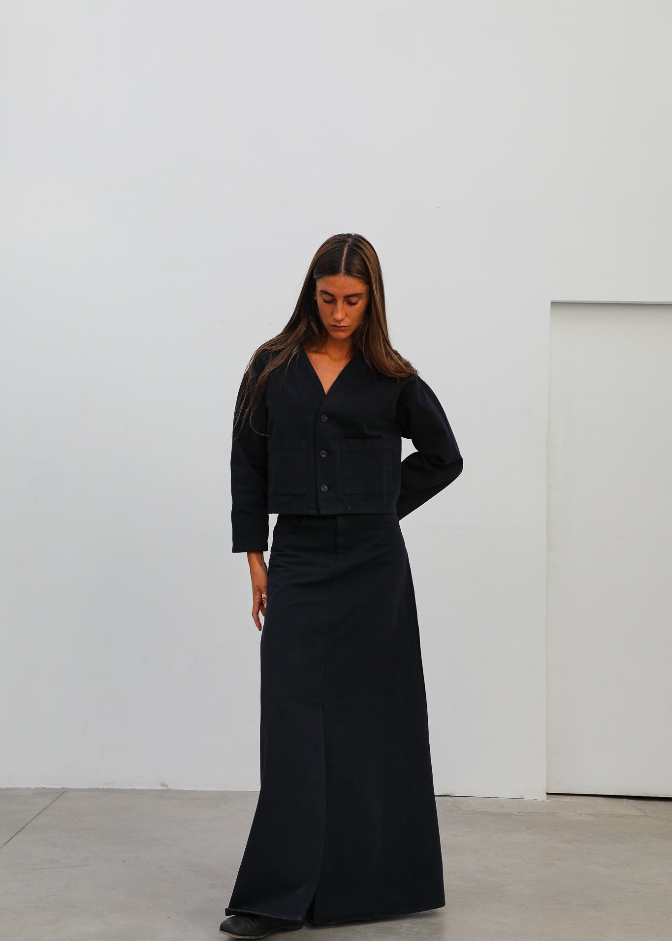 Maxi Denim Skirt Navy