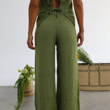 Linen Pants Olive Green