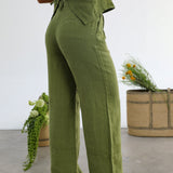 Linen Pants Olive Green