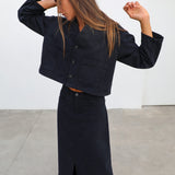 Maxi Denim Skirt Navy