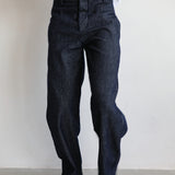 Button Stripes Comfy Pants Navy