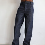 Button Stripes Comfy Pants Navy
