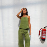 Linen Pants Olive Green