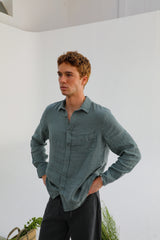 Linen Pocket Shirt Grey