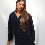 Buttons Denim Jacket Navy