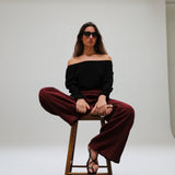 Off-Shoulder Tencel Blouse Black