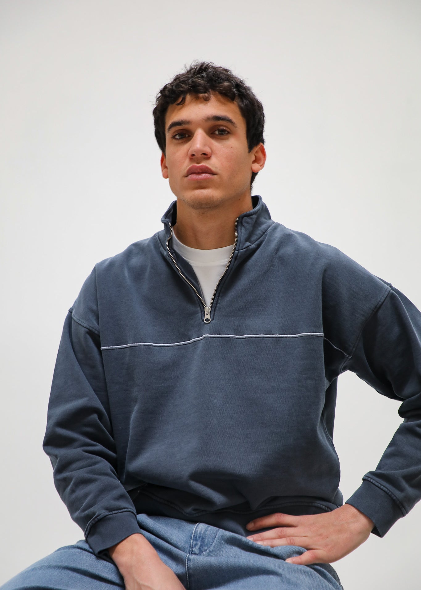 Flow Hoodie Line Dark Navy