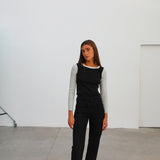 Triple Tone Long T-Shirt Black