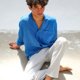 Blazer Linen Shirt Blue