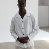 Linen Blazer Guayabera White