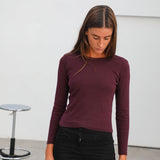 Back Hole Long T-Shirt Burgundy