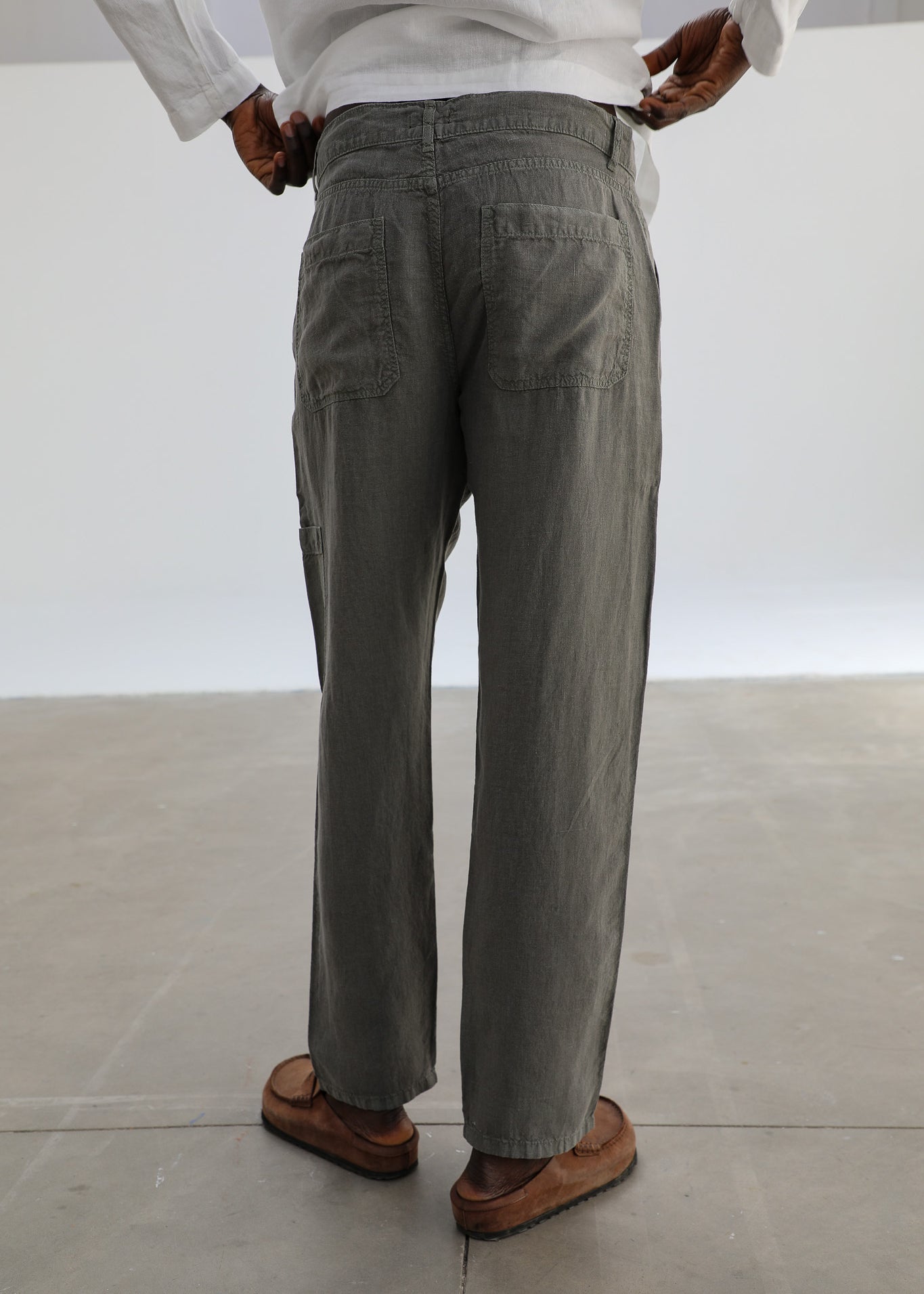 Linen Modern Comfy Pants Green