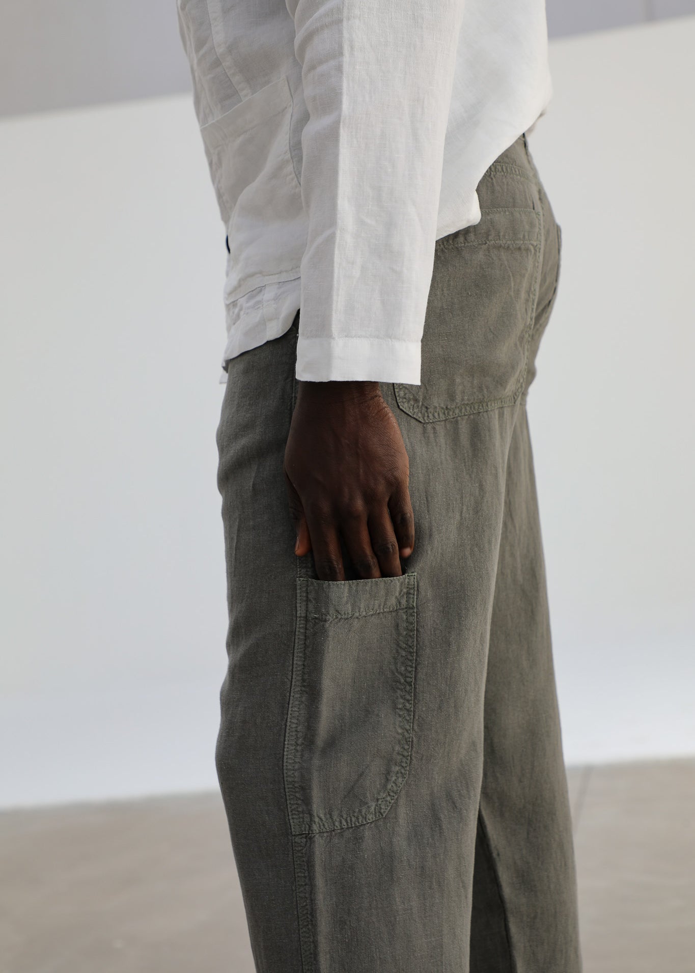 Linen Modern Comfy Pants Green