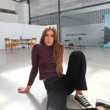 Back Hole Long T-Shirt Burgundy