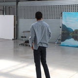 Square Modern Shirt Blue & White