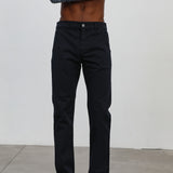 Button Comfy Pants Navy