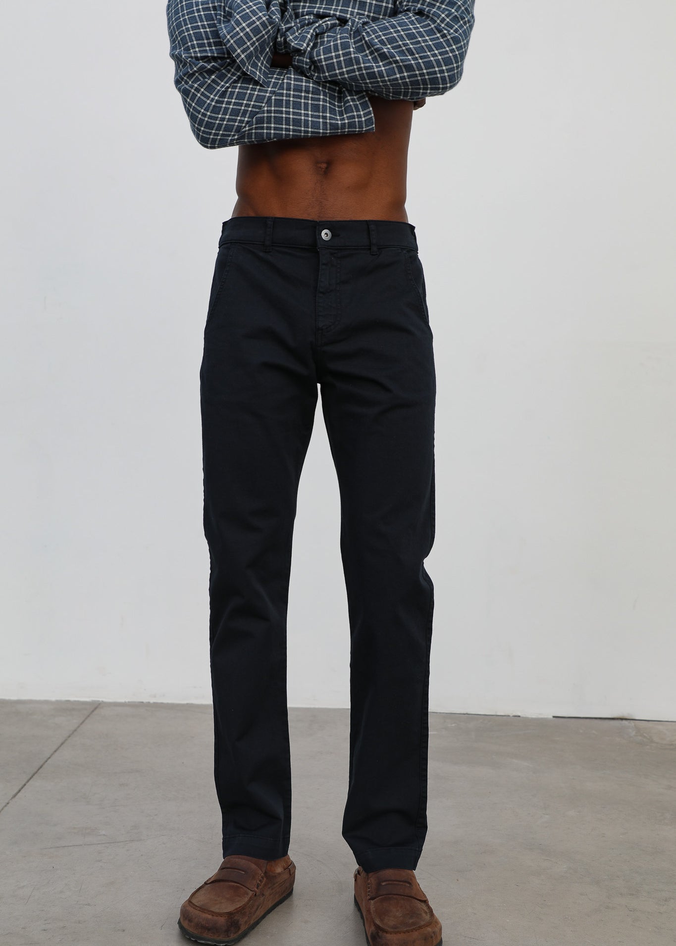 Button Comfy Pants Navy