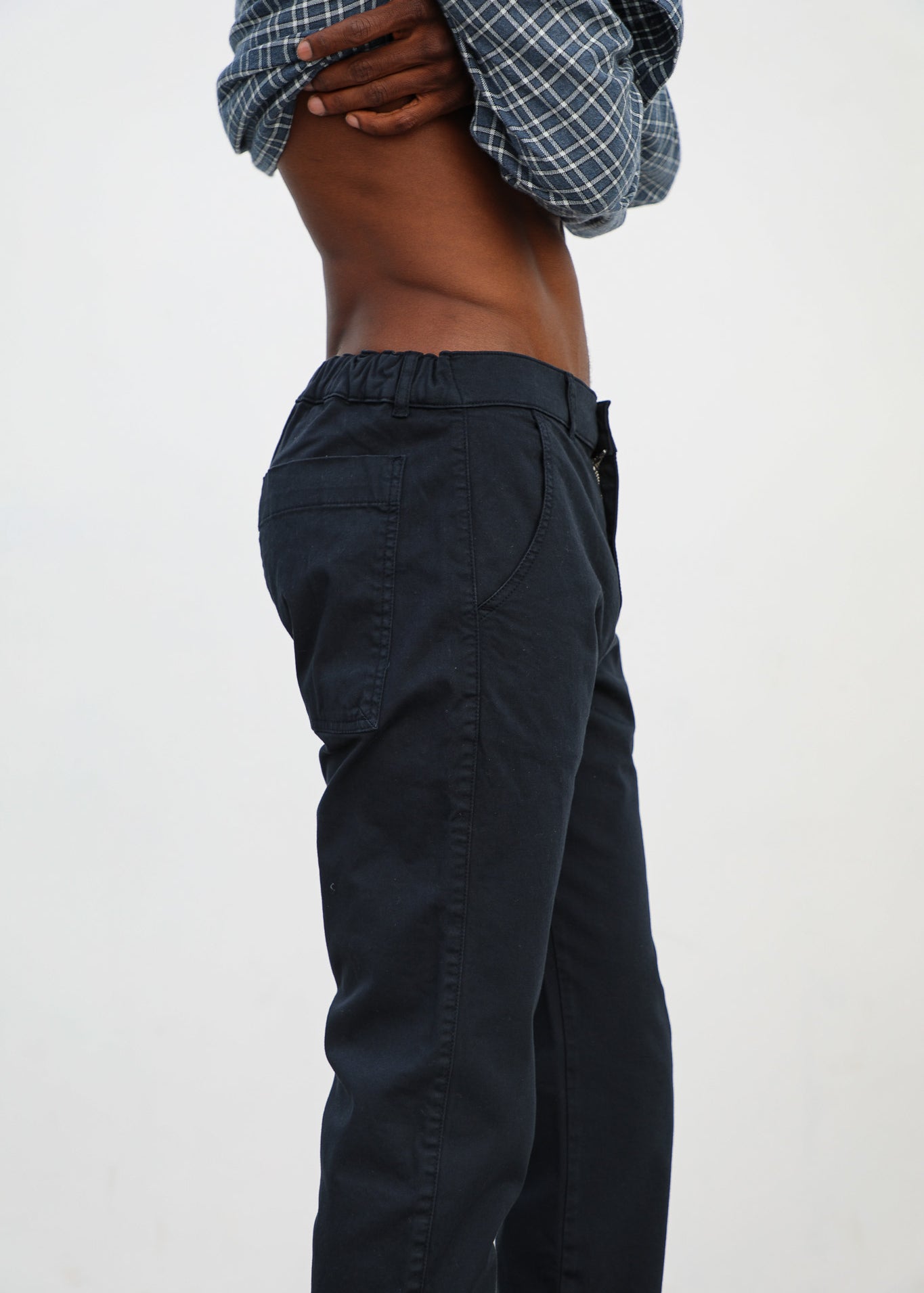 Button Comfy Pants Navy