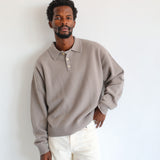 Classic Polo Knit Sweater Beige
