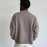 Classic Polo Knit Sweater Beige