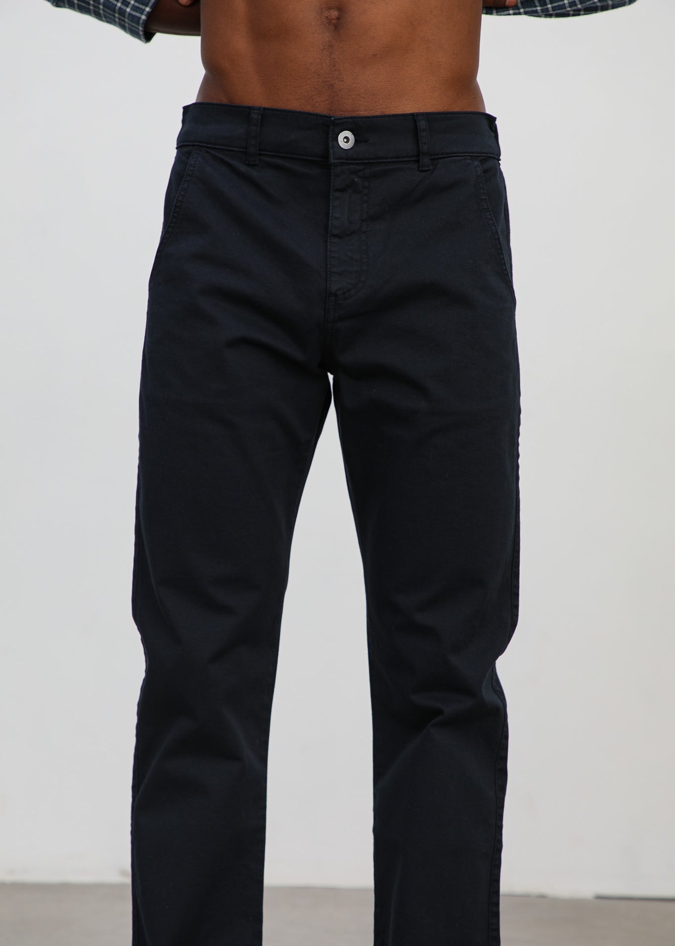 Button Comfy Pants Navy