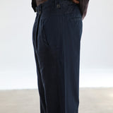 Linen Modern Pleated Pants Navy