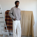 Classic Polo Knit Sweater Beige